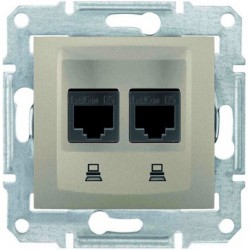 Розетка компьютерная двойная RJ45 кат. 5e UTP титан SEDNA SDN4400168